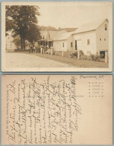 PLYMOUTH VT STREET SCENE COTTAGES ANTIQUE REAL PHOTO POSTCARD RPPC