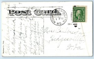 1913 MS Flag Waving Mount Washington Maryland MD Antique Posted Postcard