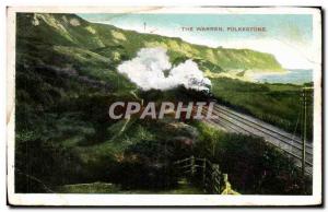 Old Postcard Great Britain The Warren Folkestone Train