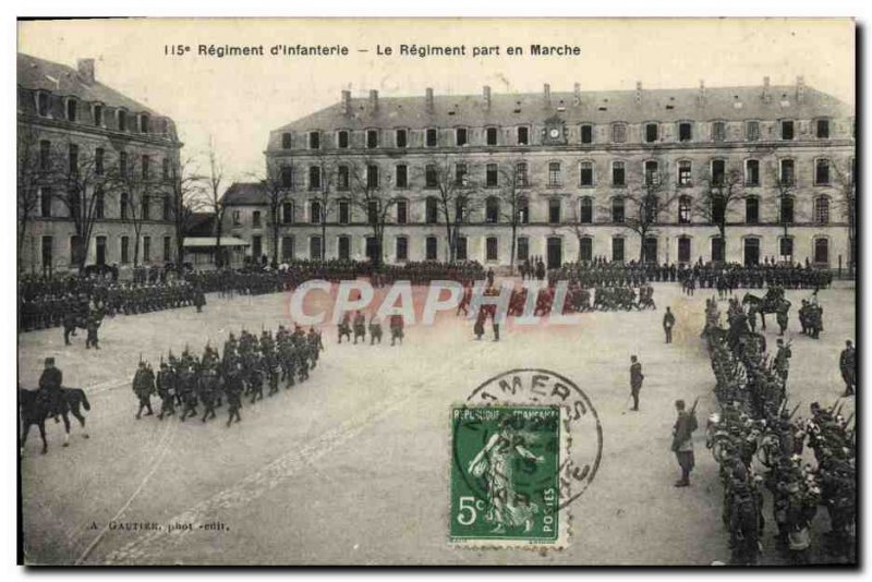 Old Postcard th regiment of Army & # 39infanterie The regiment from running