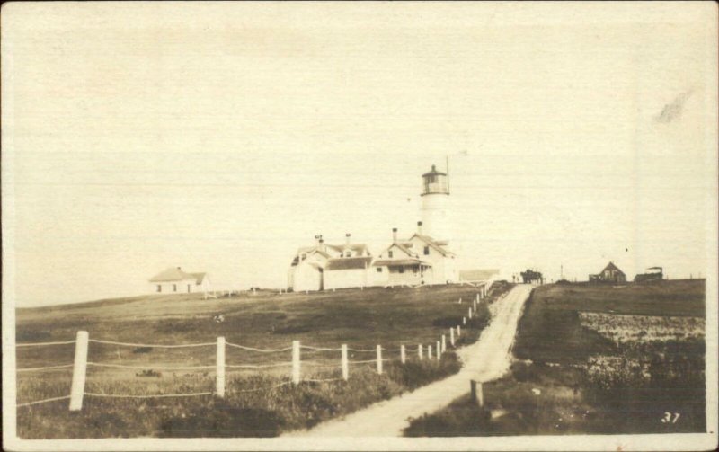 Truro Cape Cod MA Lighthouse c1920 Real Photo Postcard