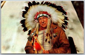 Postcard 1960s Greetings From Sheppard’s Coffee Shop Aylmer Ontario Indian Chief