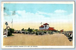 Panama Postcard View of Atlas Beer Garden Panama City 1940 Vintage Posted