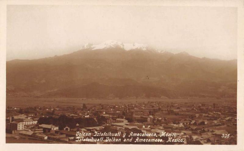 Amecameca Mexico Ixtatcihuatl Volcano Real Photo Antique Postcard K77676