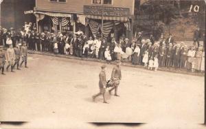 Street Scene Military Parade Real Photo Antique Postcard J76830