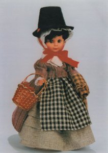 Caernarfon 18th Century Welsh Toy Doll in Working Fashion Postcard