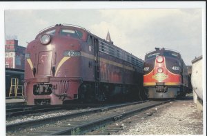 Two Classic Locomotives, Pennsylvania & Illinois's  Central  Postcard