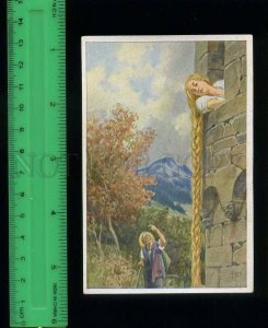 222451 Grimm Tale Rapunzel by Paul HEY artist long hears old Tobacco Card