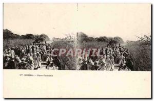 Views stereoscopic Biskra Algeria Postcard Old Noce Fantasia