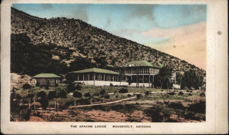 APACHE TRAIL ARIZONA & ROOSEVELT DAM~SOUVENIR FOLDER~11 HAND COLORED POSTCARDS
