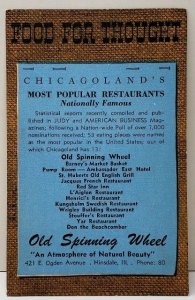 Hinsdale Illinois Food For Thought OLD SPINNING WHEEL 2 digit phone Postcard E17