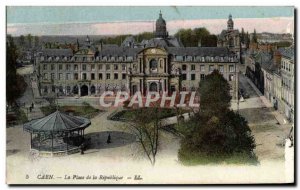 Old Postcard Caen Place de la Republique