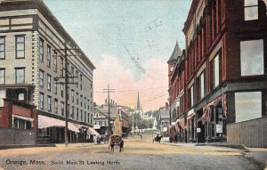 Orange Massachusetts South Main Street Looking North Vintage Postcard AA8643