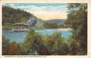 Wheeling West Virginia 1920 Postcard Steamer Royal on Ohio River