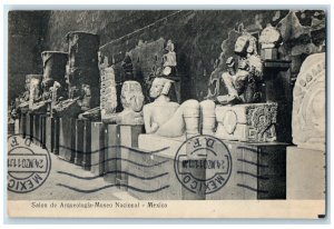 1924 Egyptian Tribal People Statue Archeology Hall Museum Mexico Postcard
