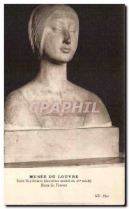 Old Postcard Louvre Museum School Neapolitan woman Bust