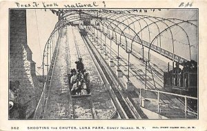 Shooting the Chutes, Luna Park Coney Island, NY, USA Amusement Park Writing o...