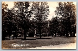 RPPC Real Photo Postcard - Civil War Memorial Rochester, Vermont   c1926