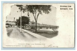 1898 Government Bridge Mississippi River Davenport, Iowa Postcard P70 