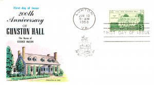 Lorton VA GUNSTON HALL Home of George Mason Fluegel First Day Cover