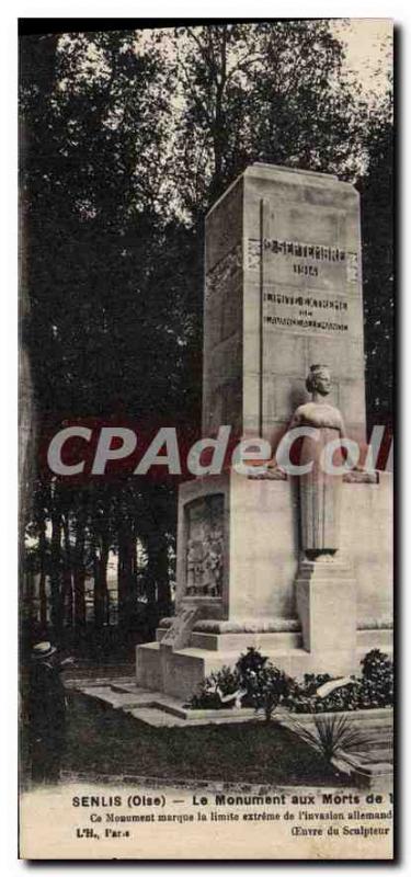 Old Postcard Senlis Oise The War Memorial