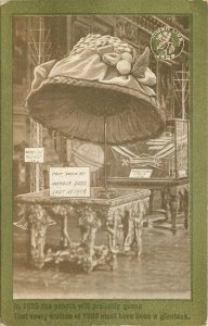 1910 Big Hat Exaggeration Globe Comic Humor artist impression Postcard 22-6439