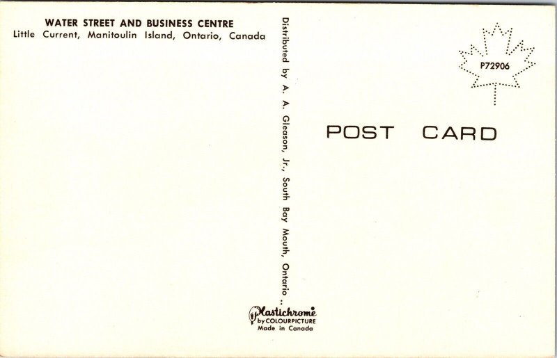 Water St Business Little Current Manitoulin Island Ontario Canada Postcard VTG  