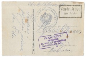 Salzburg, Austria Postcard WWI Army in the Field free frank to Bosnia