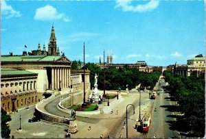 VINTAGE CONTINENTAL SIZE POSTCARD STREET SCENE BUILDINGS OF VIENNA AUSTRIA 1970s