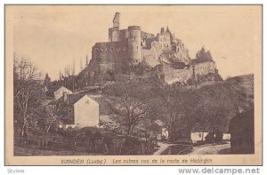 Vianden , Luxembourg , 1919 ; Les Ruines vue de la route de Hosingen