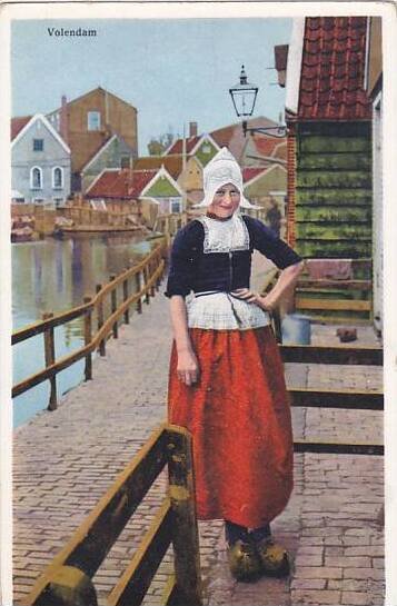 Netherlands Volendam Young Girl In Local Costume