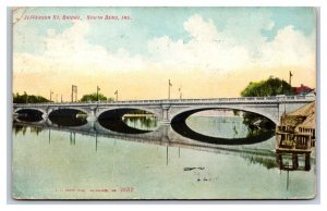 Jefferson Street Bridge South Bend Indiana IN 1909 DB Postcard R22