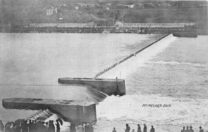 E79/ McMechen West Virginia Postcard Genther Advertisement River Dam