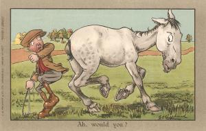 G.E.Shepheard. Horse Comic. Ah, would you? Antique Humorous Eng