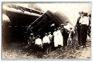 c1910's Disaster Train Wreckage Wreck Scene Westerly RI RPPC Photo Postcard