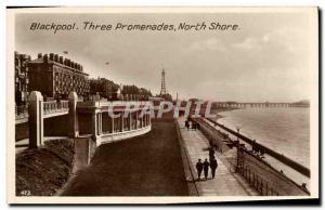 Old Postcard Blackpool North Shore Three Walks