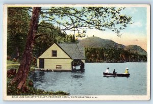 1918 Franconia Notch New Hampshire Postcard Echo Lake Artist's Bluff White Mount