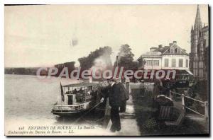 Postcard Old La Bouille Embarcadere From Boat From Rouen