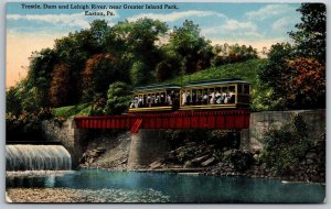 Vtg Easton Pennsylvania PA Trestle Dam & Lehigh River 1910s View Postcard