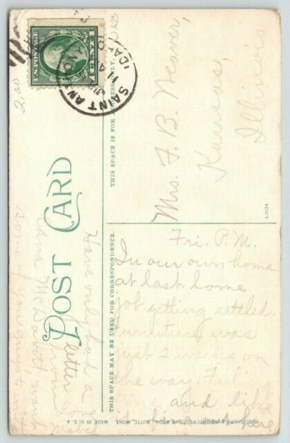 St Anthony Idaho~Fremont County Court House~In Own Home at Last~1912 Postcard