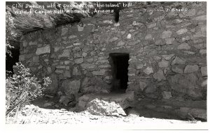 RPPC Postcard Cliff Dwelling Doorway Walnut Canyon. Monument Arizona 1950s