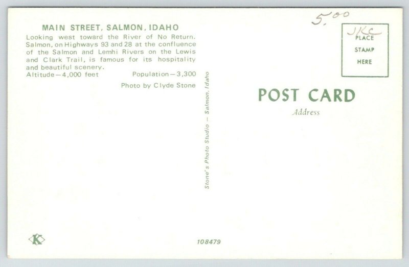 Salmon Idaho~Main Street~A-1 Used Cars & Trucks~Ford Dealer~V Store~1960s Cars