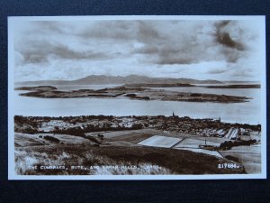 Scotland LARGS The Cumbraes BUTE & ARRAN HILLS c1934 RP Postcard by Valentine