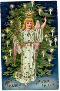 Christmas, Geisen Brothers No A 543, Gelatin, Angel with Candle Light Tree