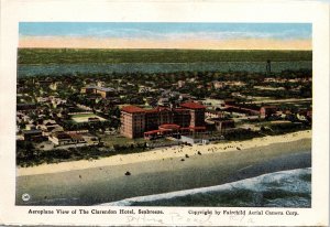 VINTAGE CONTINENTAL SIZE SOFT-PAPER PICTURE AERIAL VIEW OF SEABREEZE & BEACH STR