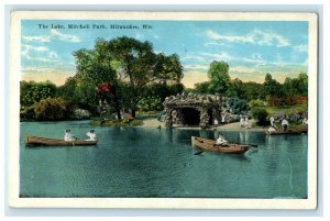 1925 The Lake, Mitchell Park, Milwaukee, Wisconsin WI Posted Vintage Postcard 