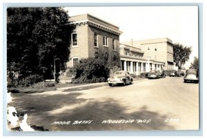 c1940's Moor Baths Houses Cars Waukesha Wisconsin WI RPPC Photo Vintage Postcard