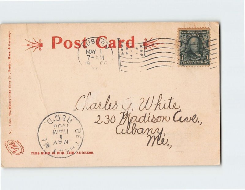 Postcard Edward Little, High School, Auburn, Maine