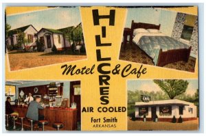 Fort Smith Arkansas Postcard Hillcres Motel Cafe Multiview c1940 Vintage Antique