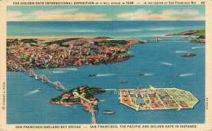 USA The Golden Gate International Exposition San Francisco Linen Postcard 03.34